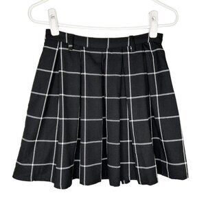 NEW Hot Top Black Plaid Skirt Women’s Size Small Pleated Mini